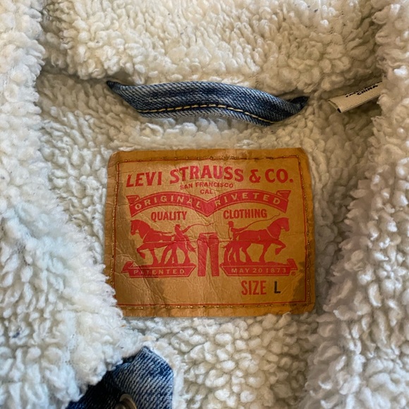 LEVIS Mens Sherpa Jacket Large - Picture 3 of 6